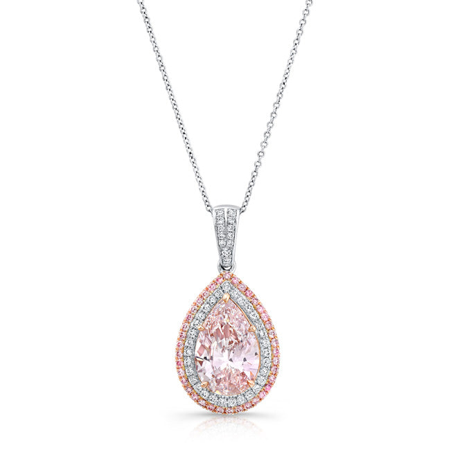 3.90 Ct Pear Shape Fancy Pink Diamond Pendant – Aria's Collection
