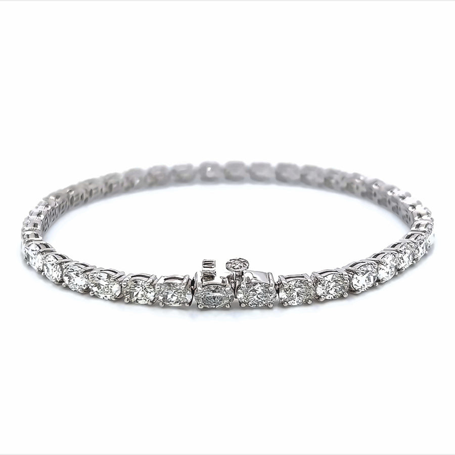 9.15 Ct Oval Diamond Tennis Bracelet