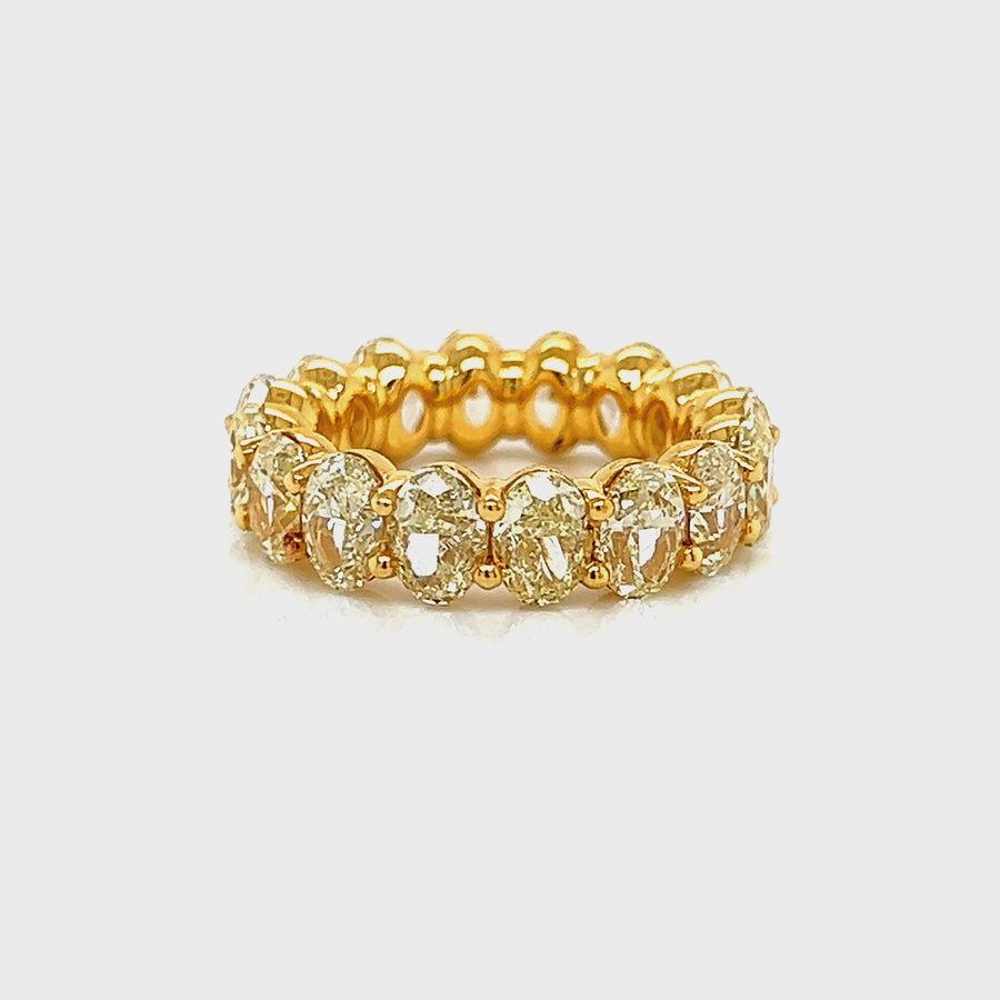 8.56 Ct Oval Shape Diamond Eternity Ring