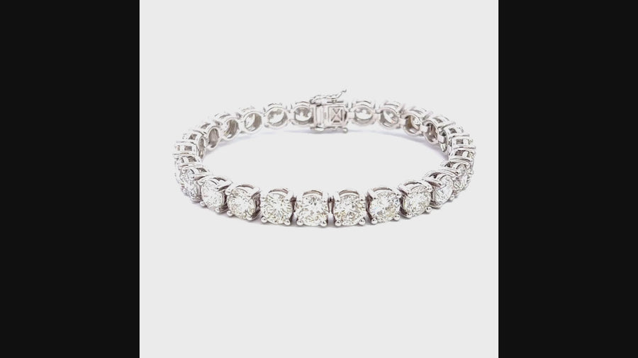 26.46 Carats Diamond Tennis Bracelet 18k White Gold