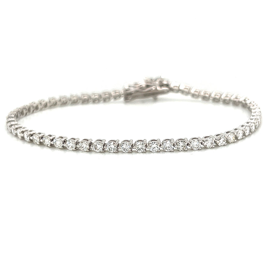 18K White Gold Tennis Bracelet 3.50TCW RD & MQ