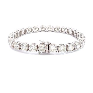 26.46 Carats Diamond Tennis Bracelet 18k White Gold