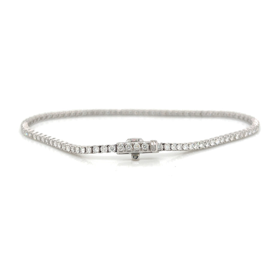 14K White Gold  2.04 RD  Tennis Bracelet