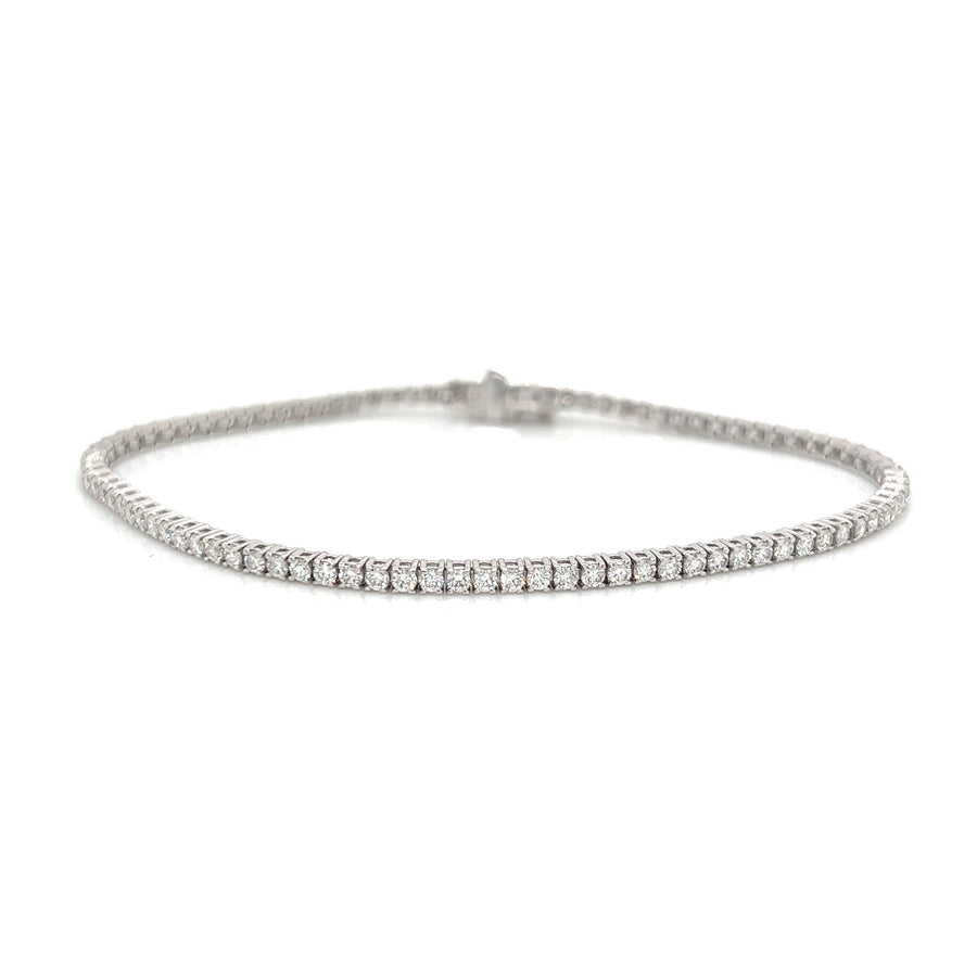 14K White Gold  2.04 RD  Tennis Bracelet