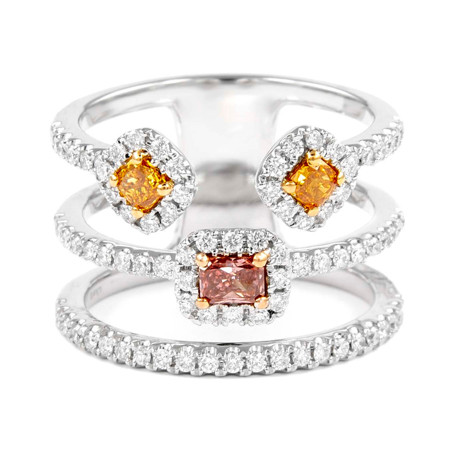 0.41 Ct Fancy Color Diamond Cocktail Ring