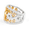 3.21ct Multi Color Diamond Ring 18k Two Tone