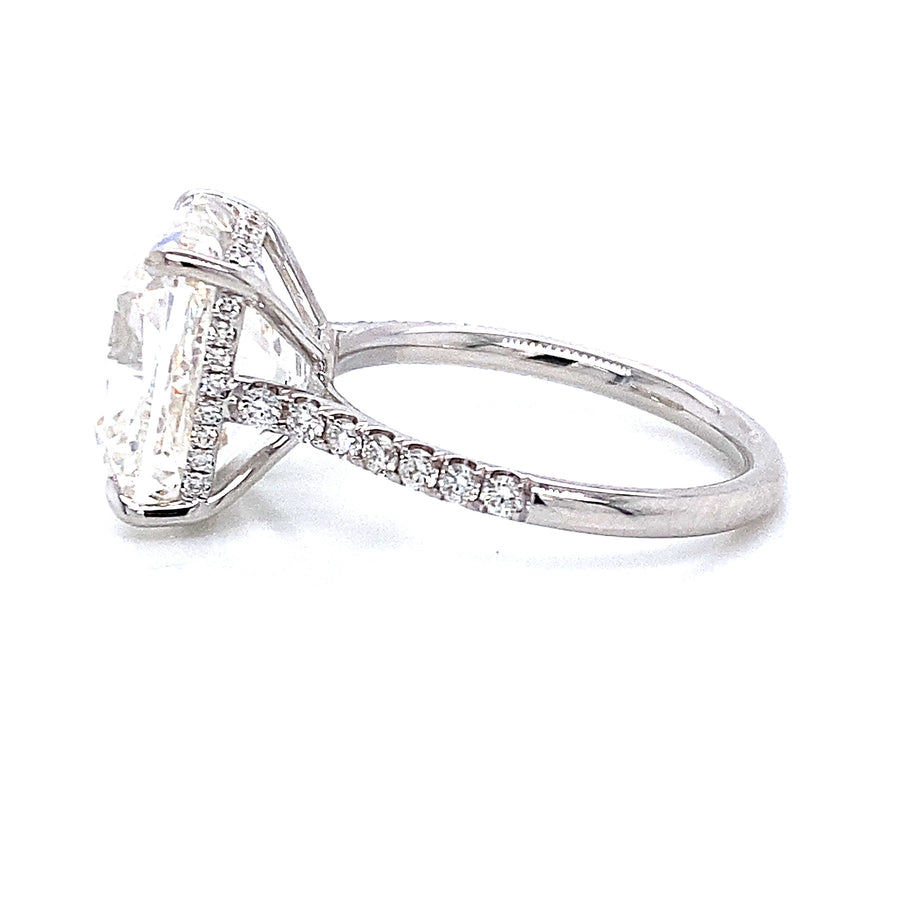 9.06 Ct Cushion Cut Diamond Halo Ring