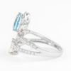 2.02ct Oval Aquamarine and Pear Diamond Ring 18k White Gold