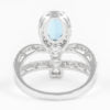 2.02ct Oval Aquamarine and Pear Diamond Ring 18k White Gold