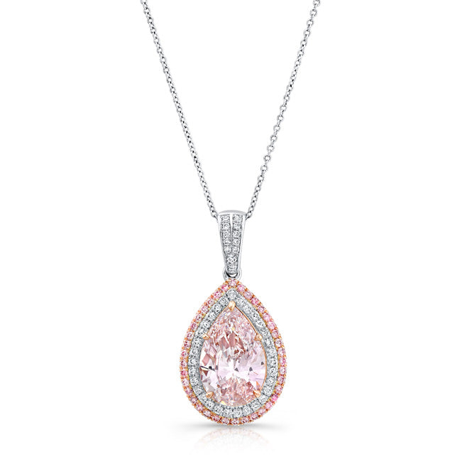 3.90 Ct Pear Shape Fancy Pink Diamond Pendant