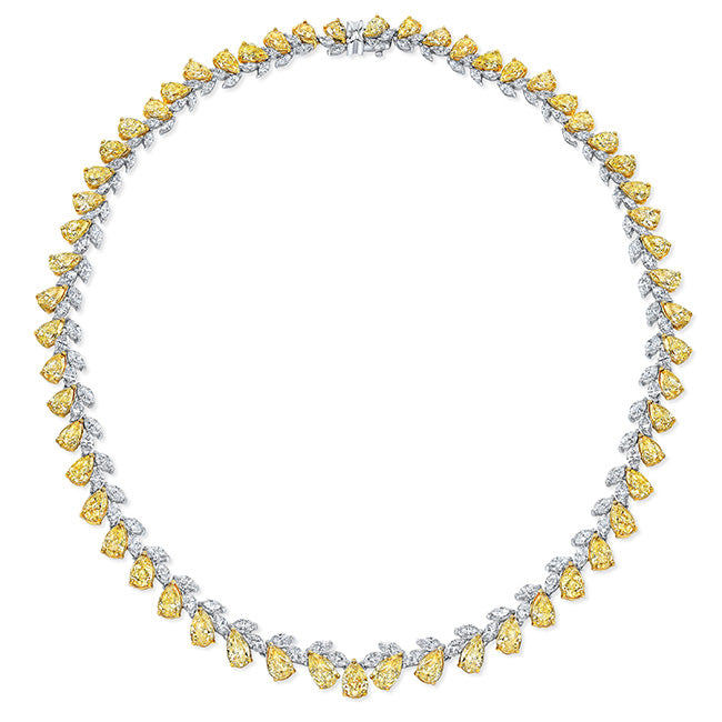 35.42 Ct Fancy Yellow Diamond Necklace