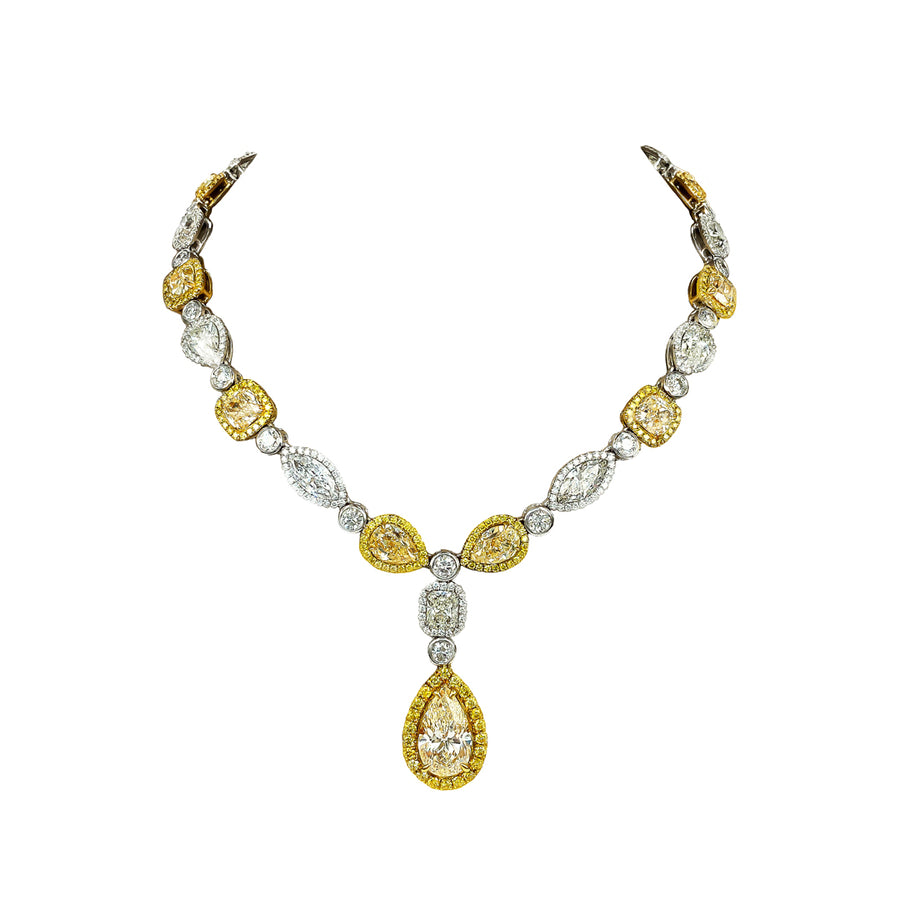 5.01 Ct Pear Shape Drop Diamond Necklace