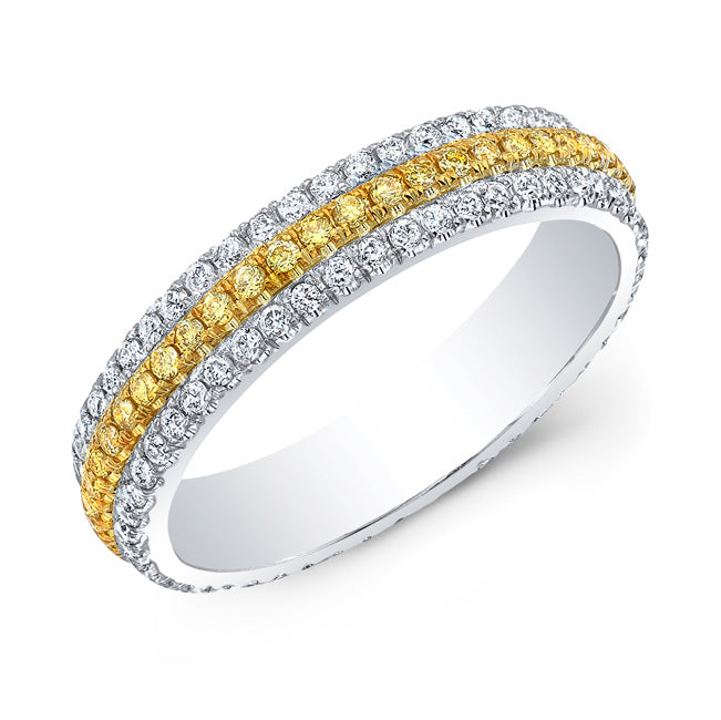 0.71 Ct Three-Row Diamond Band