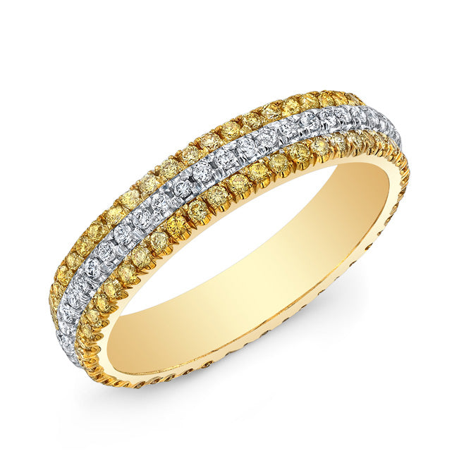 0.73 Ct Three-Row Diamond Band