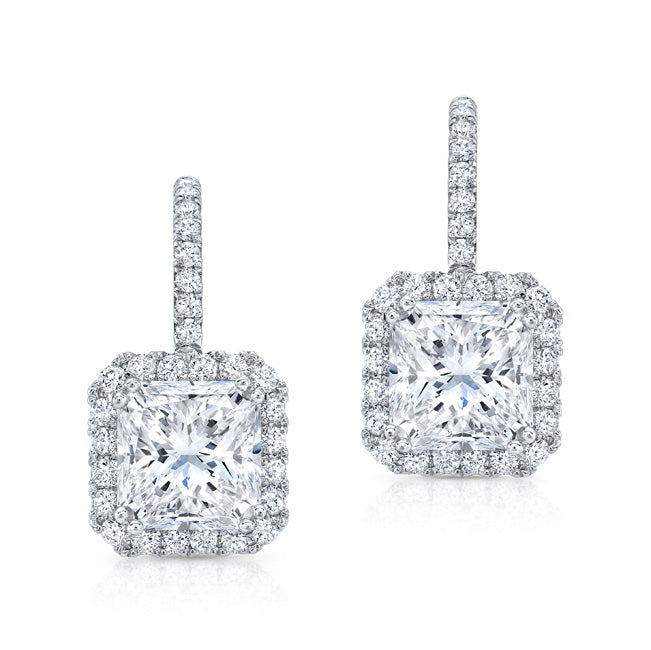 8.05 Ct Radiant Cut Diamond Earrings